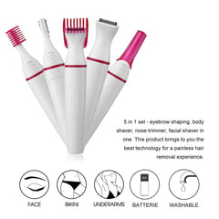 5 in 1 Women Epilator Female Eyebrow Trimmer