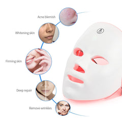 USB Charge 7Colors LED Facial Mask Photon Therapy Skin Rejuvenation