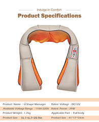 U Shape Electrical Shiatsu Back Neck Shoulder Body Massager