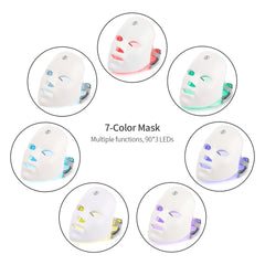 USB Charge 7Colors LED Facial Mask Photon Therapy Skin Rejuvenation