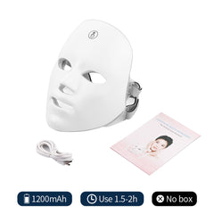 USB Charge 7Colors LED Facial Mask Photon Therapy Skin Rejuvenation