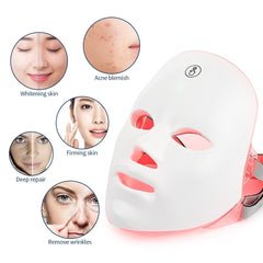 USB Charge 7Colors LED Facial Mask Photon Therapy Skin Rejuvenation