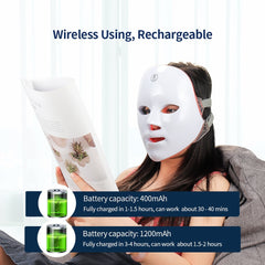 USB Charge 7Colors LED Facial Mask Photon Therapy Skin Rejuvenation