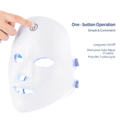 USB Charge 7Colors LED Facial Mask Photon Therapy Skin Rejuvenation