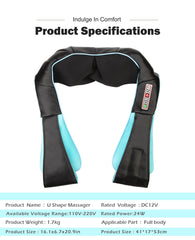 U Shape Electrical Shiatsu Back Neck Shoulder Body Massager