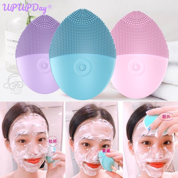 Silicone Electric Facial Cleansing Brush Vibration Face Cleaner