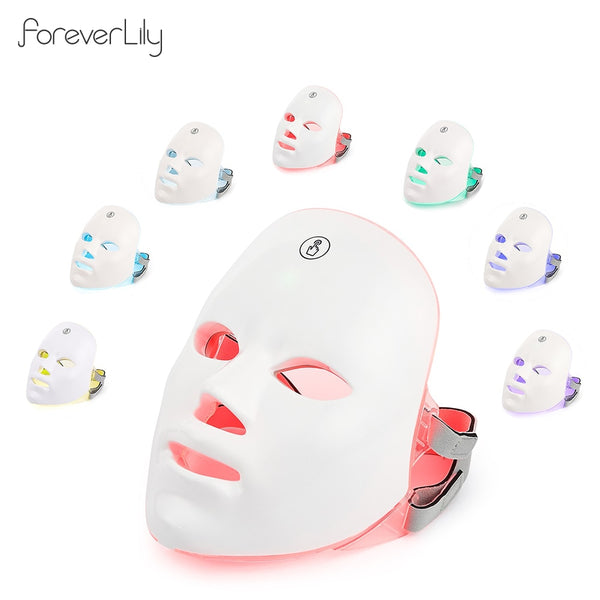 USB Charge 7Colors LED Facial Mask Photon Therapy Skin Rejuvenation